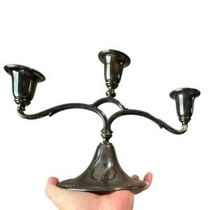 Holmes & Edwards Gothic Metal Candelabra • Youth Pattern • 3‑Arm • 8216